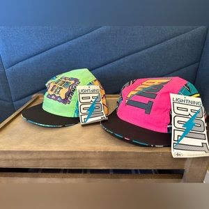 LOT OF 2 NOS Lightning Bolt Surfboards Vintage Hats